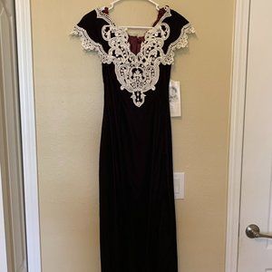 Vintage Jessica McClintock Bridal Purple Velvet Midi Dress Size 6 NEW